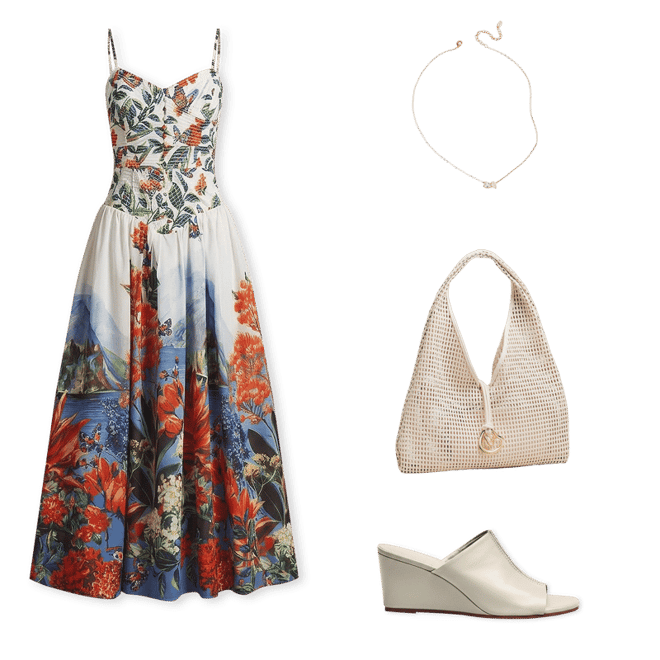 Muse Basque-Waist Midi Dress | Anthropologie