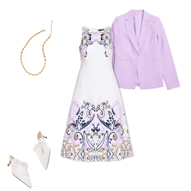 Poplin Fit & Flare Dress - Garden Paisley | Talbots