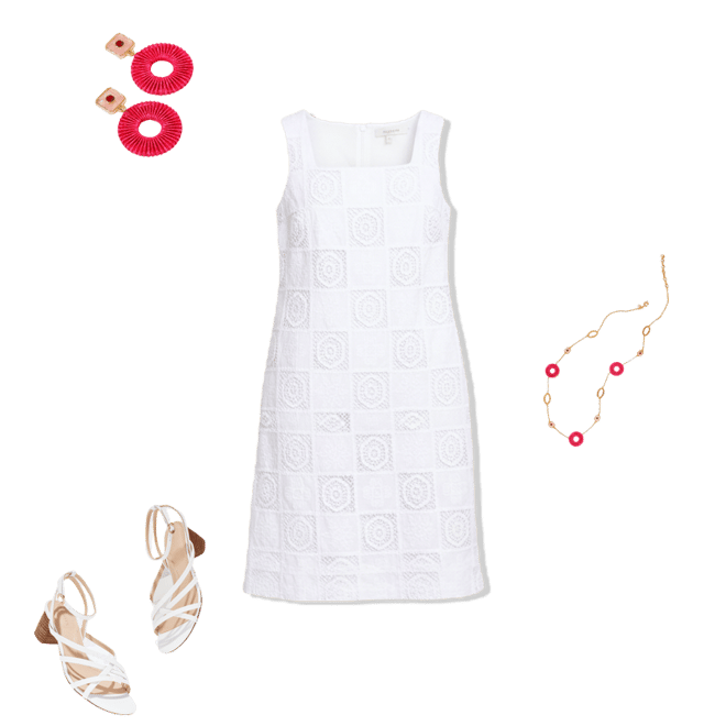 cotton eyelet shift dress Entro Pine Eyelet Cotton Short Sleeve Mini Shift Dress