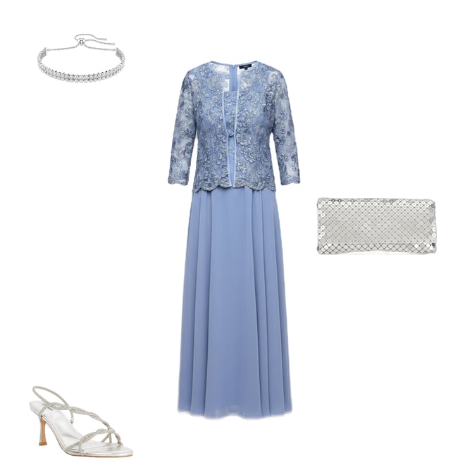 Alex Evenings Embroidered Tulle Scoop Neck Midi Jacket Dress