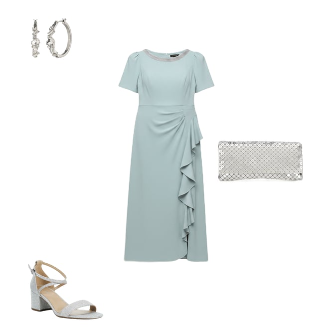 Alex Evenings Plus Size Crepe Embellished Boat Neck Short Sleeve Ruffle  Cascade A-Line Gown | Dillard's