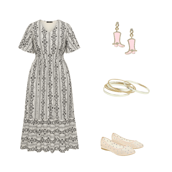 Short-Sleeve Smocked Waist Midi Dress | LaneBryant
