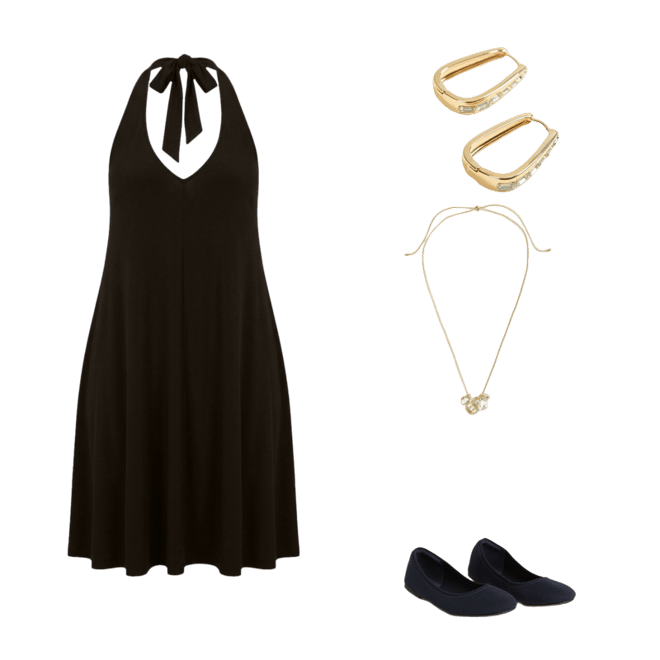 gold dress off the shoulder Mavis Silk Midi Dress in Claudia Rose Black main image 1