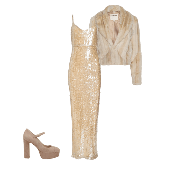 Davy Faux Fur Jacket in Latte Striped Fur | L'AGENCE