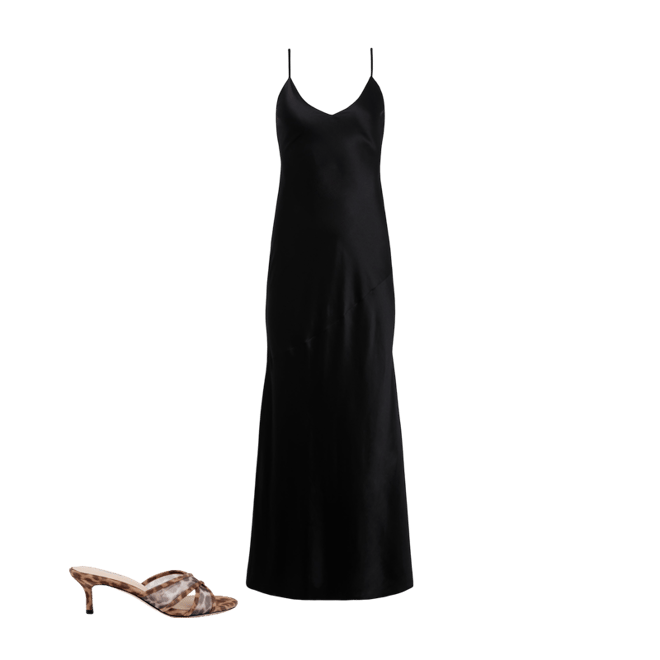 l'agence serita silk slip dress L'AGENCE Serita Silk Maxi Dress, Black, Women's, 12