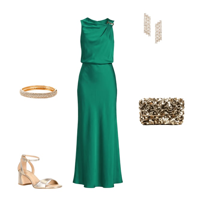 sachin and babi light blue dress Textured Green Stone Hoop Earrings - All Jewelry