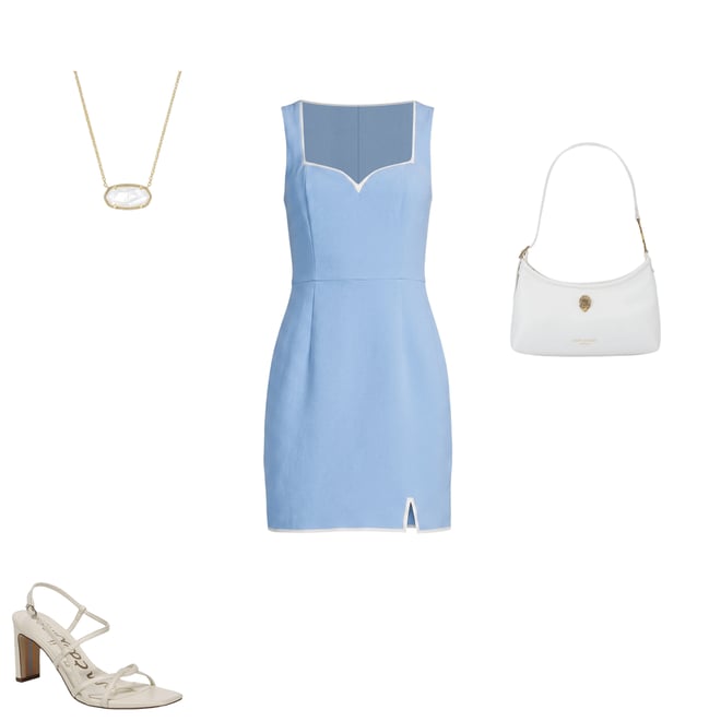 French Connection Azra Twill Contrast Trim Sweetheart Neck Sleeveless A-Line  Mini Dress | Dillard's