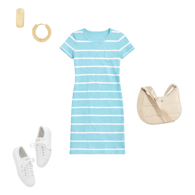 navy blue dress fashion nova N-Striped Tee Blue size 5 short