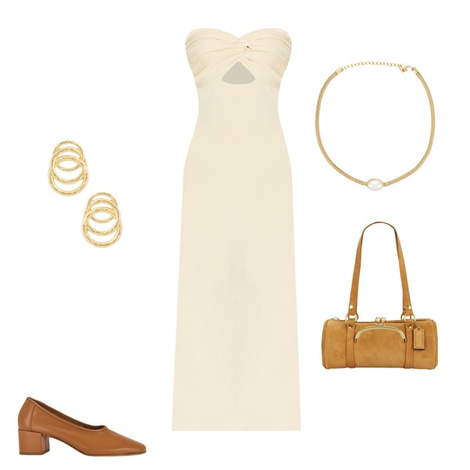 SNDYS Maia Maxi Dress in Sand | REVOLVE