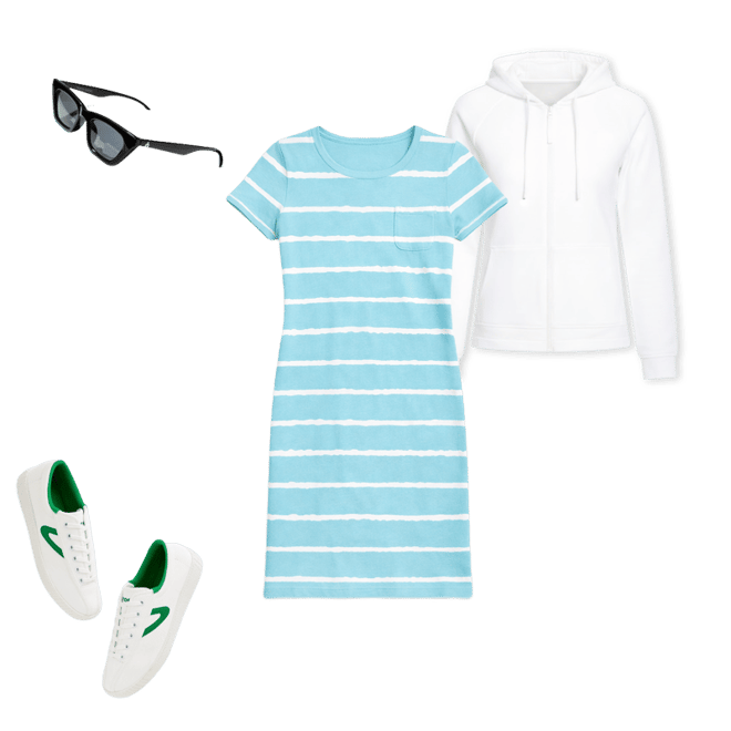 princess polly baby blue dress GUESS® Striped polo dress main image 1
