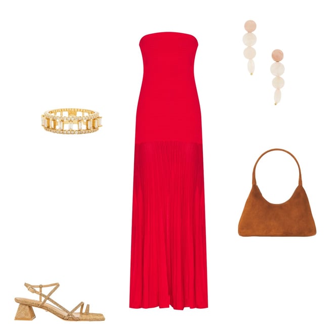 Line & Dot Arlo Tube Dress in Cherry Red | REVOLVE