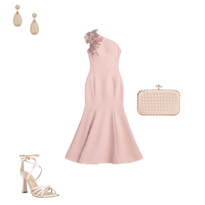 Mac Duggal One Shoulder Crepe Trumpet Midi Dress | Dillard's