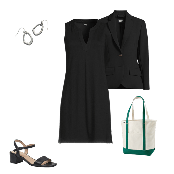 Women's Cotton Jersey Notch Neck Dress | Lands' End