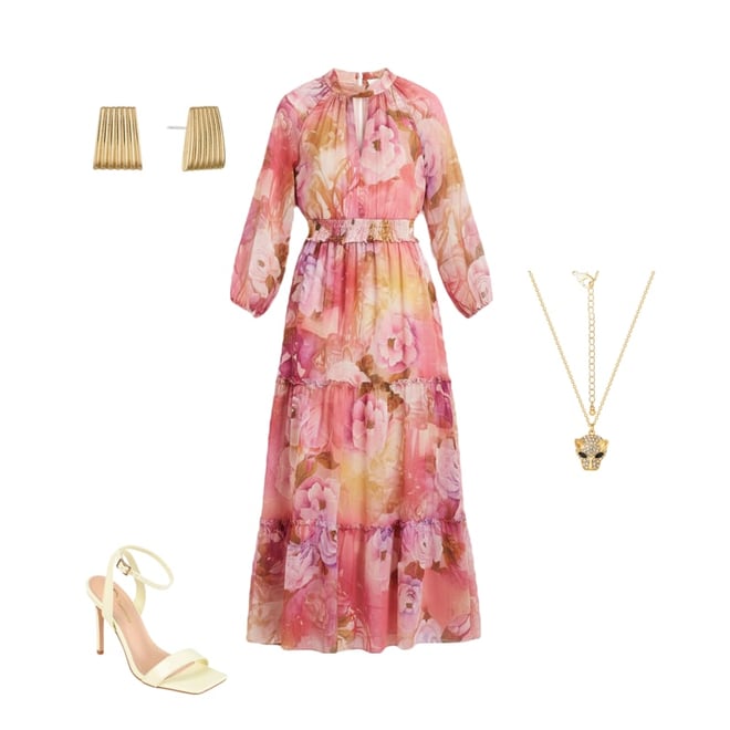 Melonie T Womens Long Sleeve Floral Maxi Dress, Color: Pink Lavender -  JCPenney
