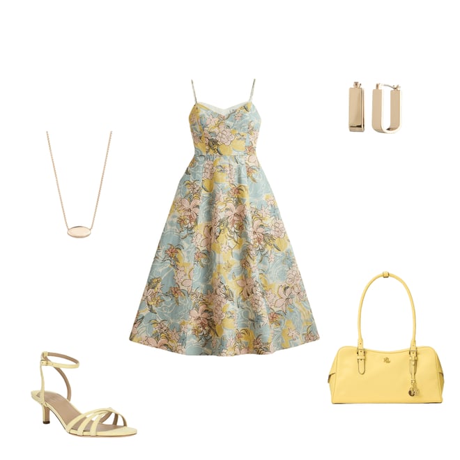 Lauren Ralph Lauren Woven Linen Floral Print Sweetheart Neck Sleeveless  Midi A-Line Dress | Dillard's