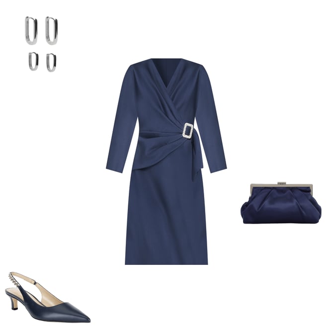 Eliza J Long Sleeve V Neck Scuba Crepe Knee Length Dress | Dillard's