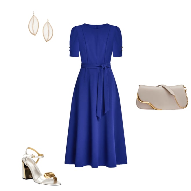 DKNY By Donna Karan Scuba Crepe Short Sleeve A-Line Midi Dress | Dillard's