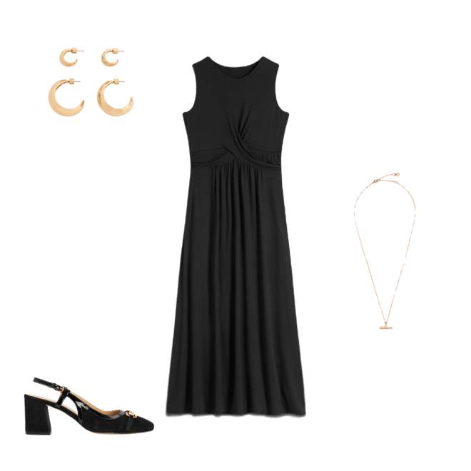 black midi bodycon dress Harlie Dress – Retrofete main image 1