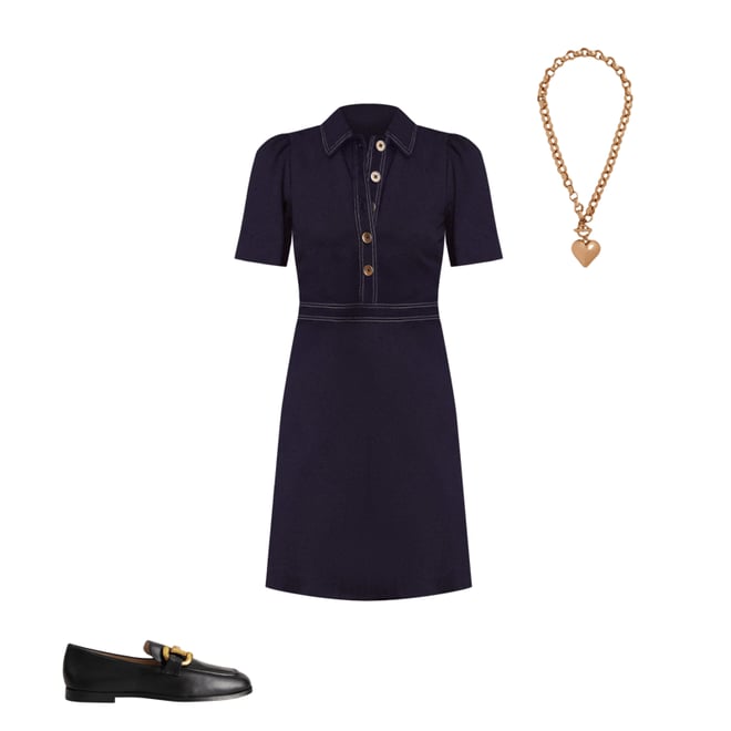 1st bundle featuring 2 items which compliment Nicolette Ponte Shirt Dress-Navy