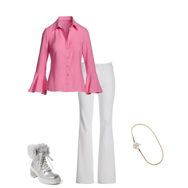 Alexa Flare Sleeve Shirt Rosebloom