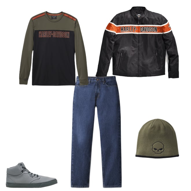 Harley-Davidson Men's Lightning Crest Full-Zippered