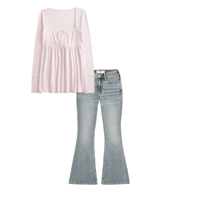 High-Rise Medium Wash Flare Jeans