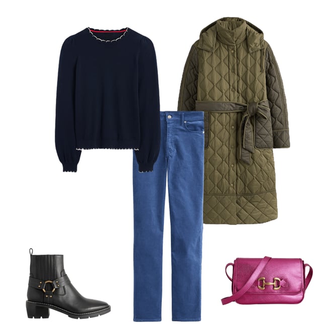 Quilted Belted Coat-Khaki | Boden USA