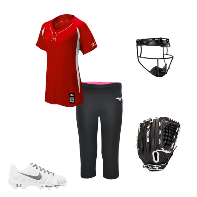 mizuno red softball pants