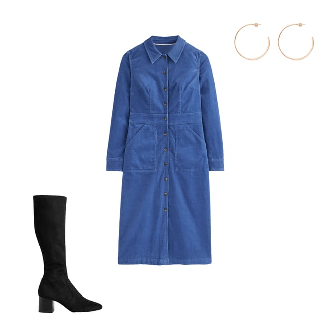 6th bundle featuring 2 items which compliment Flora Cord Midi Shirt Dress-True Navy