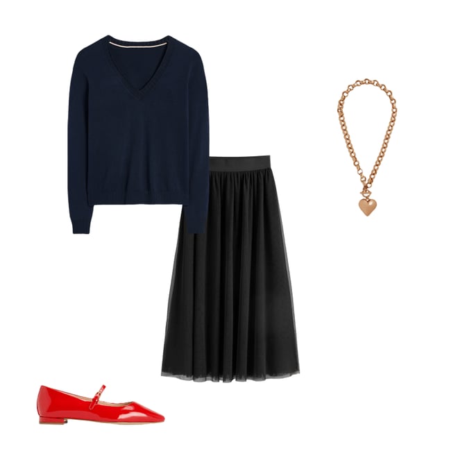 4th bundle featuring 3 items which compliment Emilia Cotton V-Neck Jumper-Navy