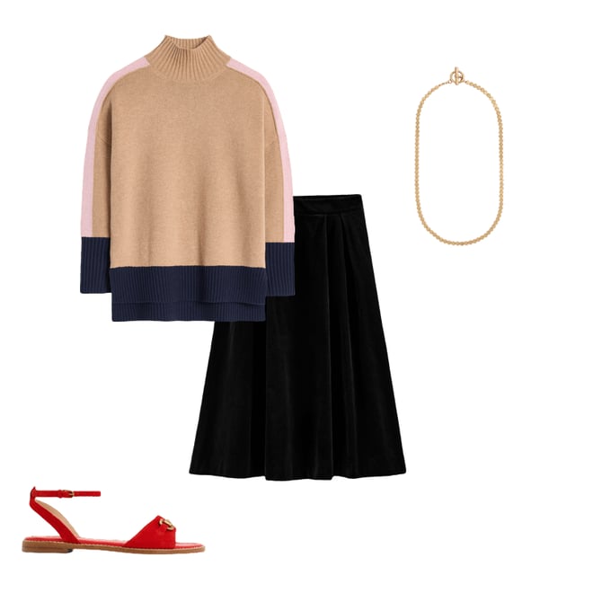 2nd bundle featuring 3 items which compliment Angelica Velvet Skirt-Black