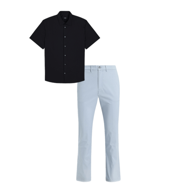 Slim Solid Short Sleeve 1mx Dress Shirt