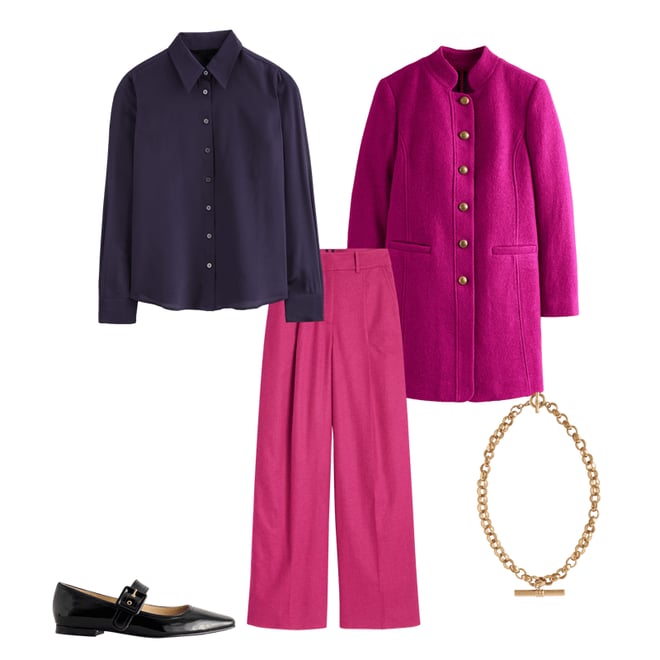 Hamilton Textured Coat-Vibrant Plum | Boden USA