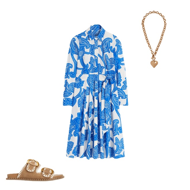 4th bundle featuring 2 items which compliment Amy Cotton Midi Shirt Dress-Cerulean Blue, Paisley Whirl