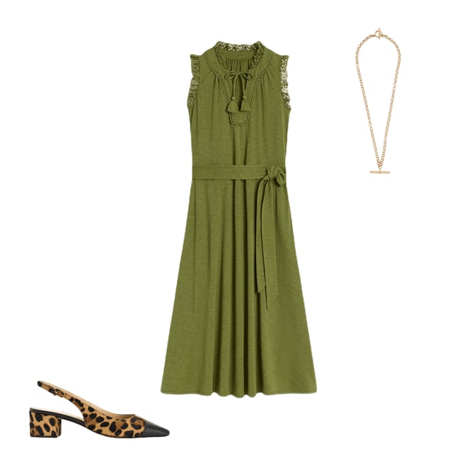 4th bundle featuring 2 items which compliment Aria Broderie Trim Midi Dress-Deep Olive