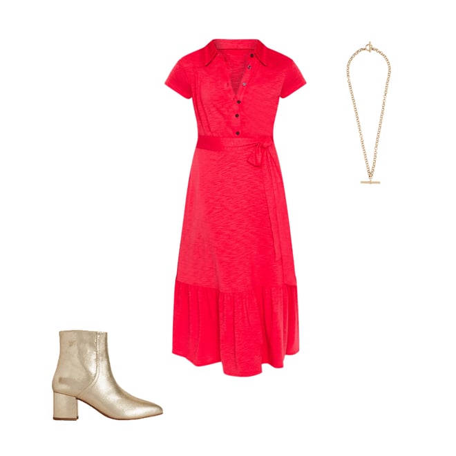 5th bundle featuring 2 items which compliment Cressida Jersey Shirt Dress-Jewel Red