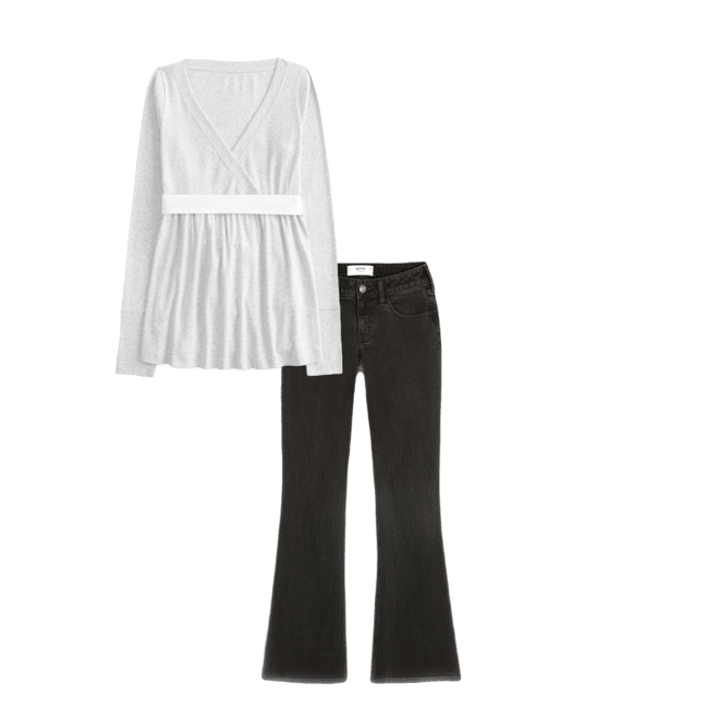 Low-Rise Washed Black Boot Jeans