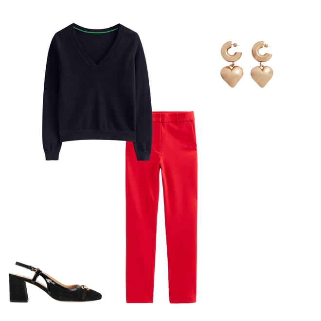 3rd bundle featuring 3 items which compliment Eva Cashmere V-neck Jumper-Navy