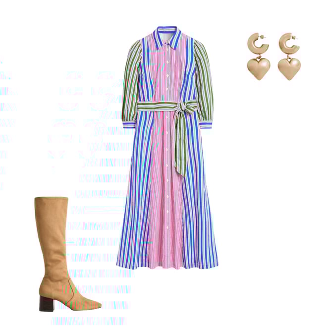 5th bundle featuring 2 items which compliment Clara Cotton Shirt Dress-Pink Rose, Red Stripe