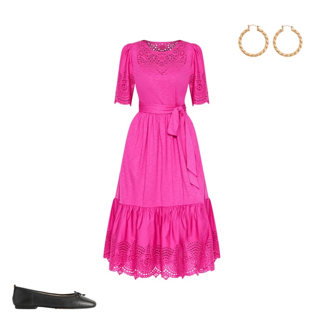 4th bundle featuring 2 items which compliment Isabel Broderie Mix maxi Dress-Cosmos Pink