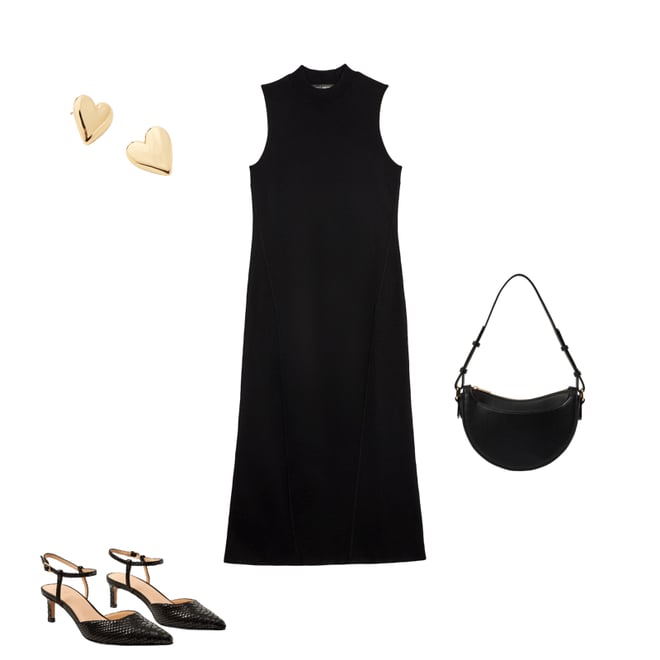 LOFT Versa Sleeveless Mock Neck Midi Sweater Dress