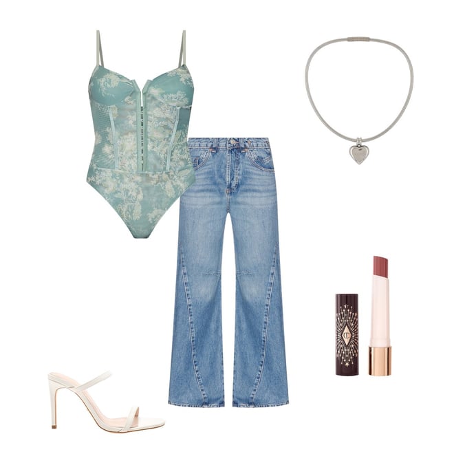 Free People x Intimately FP Night Rhythm Corset Bodysuit In