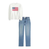 Curvy High-Rise Medium Wash Straight Jeans