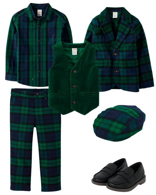 Boys green plaid pants outlet