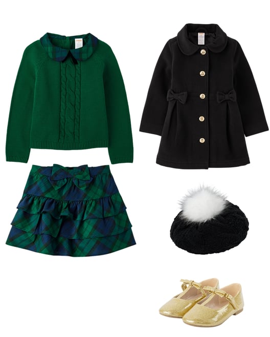 1st bundle featuring 4 items which compliment Girls Bow Dress Coat