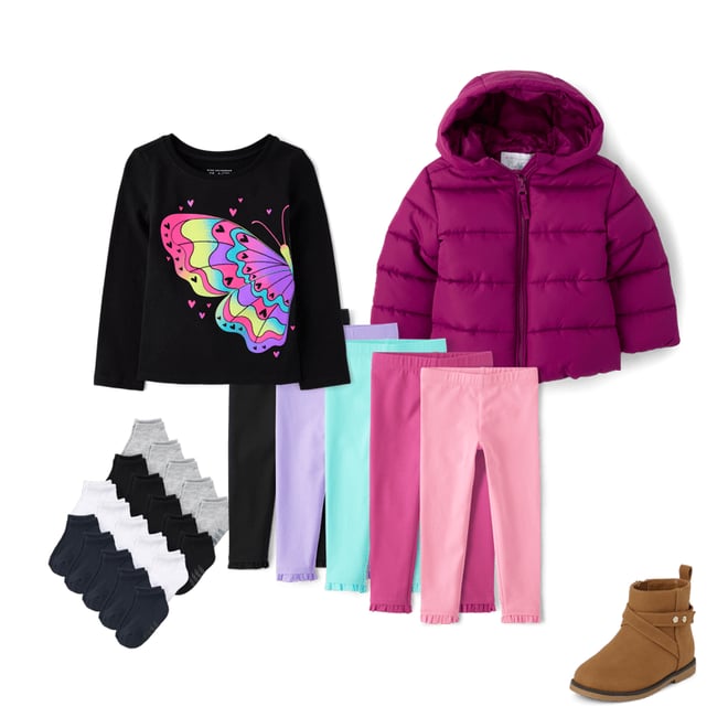 2nd bundle featuring 4 items which compliment Toddler Girls Ruffle Leggings 5-Pack