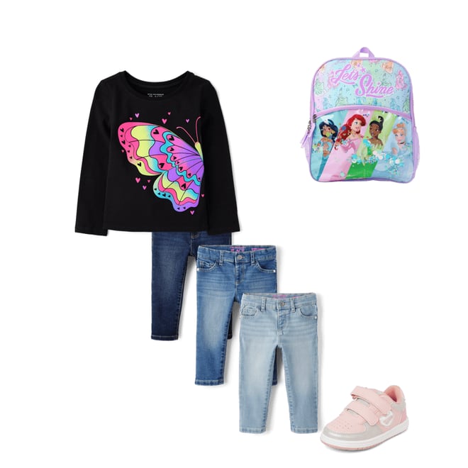 2nd bundle featuring 3 items which compliment Baby And Toddler Girls Rainbow Butterfly Graphic Tee