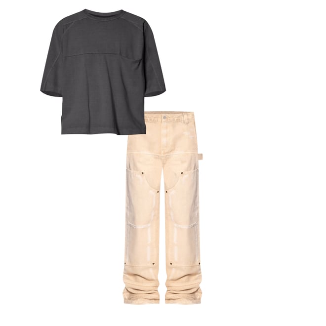Ultra Baggy Workwear Denim - Tan | mnml | shop now