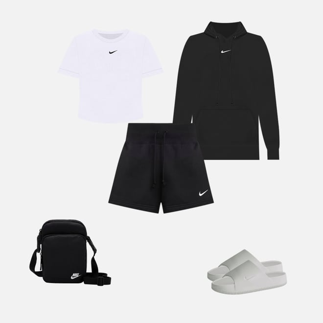 Nike slides outfit sale