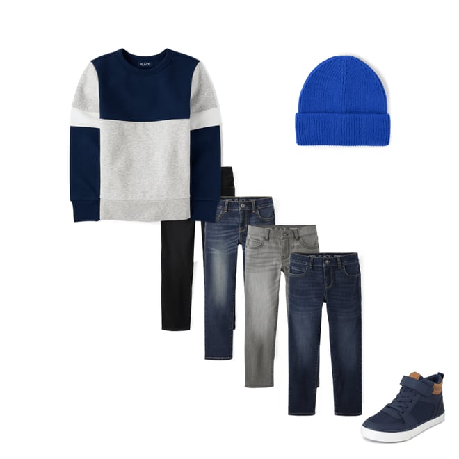 10th bundle featuring 3 items which compliment Boys Contrast Cuff High Top Sneakers